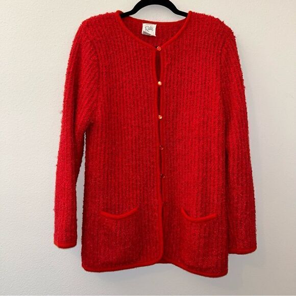 Vintage Ratio Acrylic Button Front Cardigan Sweater - Picture 1 of 7